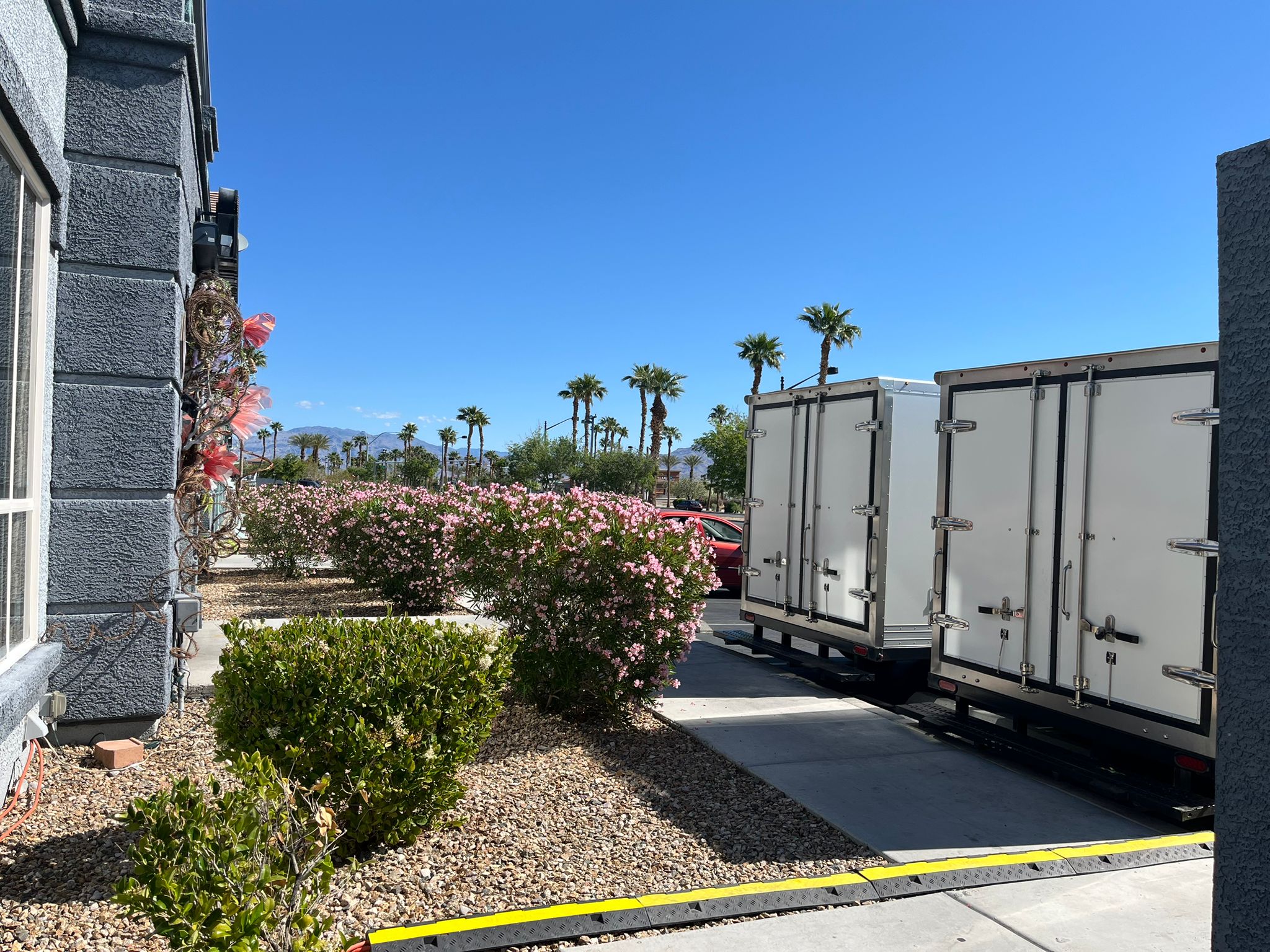 KryoFridge freezer trailer staged at a quick-serve restaurant location providing backup cold storage