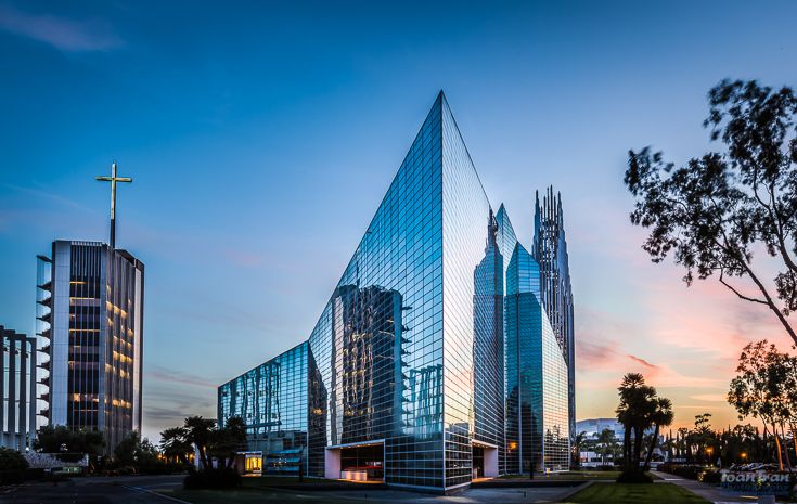 Christ Cathedral in Garden Grove, the glass landmark formerly known as the Crystal Cathedral, served by KryoFridge cold storage