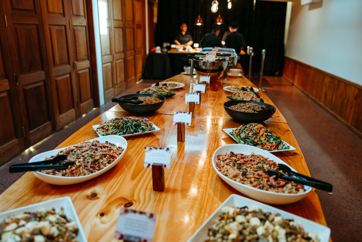 Catered event table near Temecula wine country supported by an Inland Empire refrigerated trailer rental