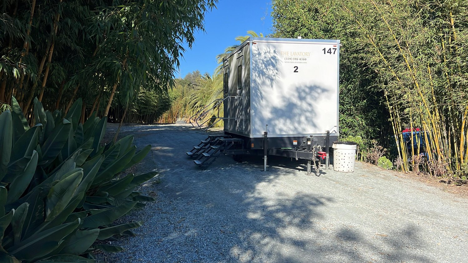 KryoFridge trailer positioned for delivery, the refrigeration unit running on a dedicated circuit or generator