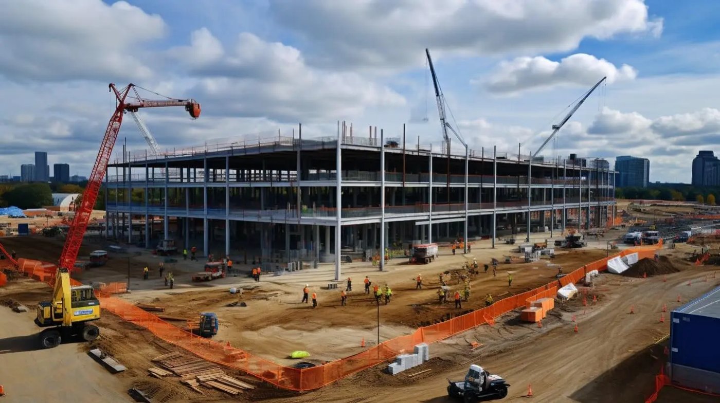 Data center construction site near Sunnyvale where build crews need temporary cold storage