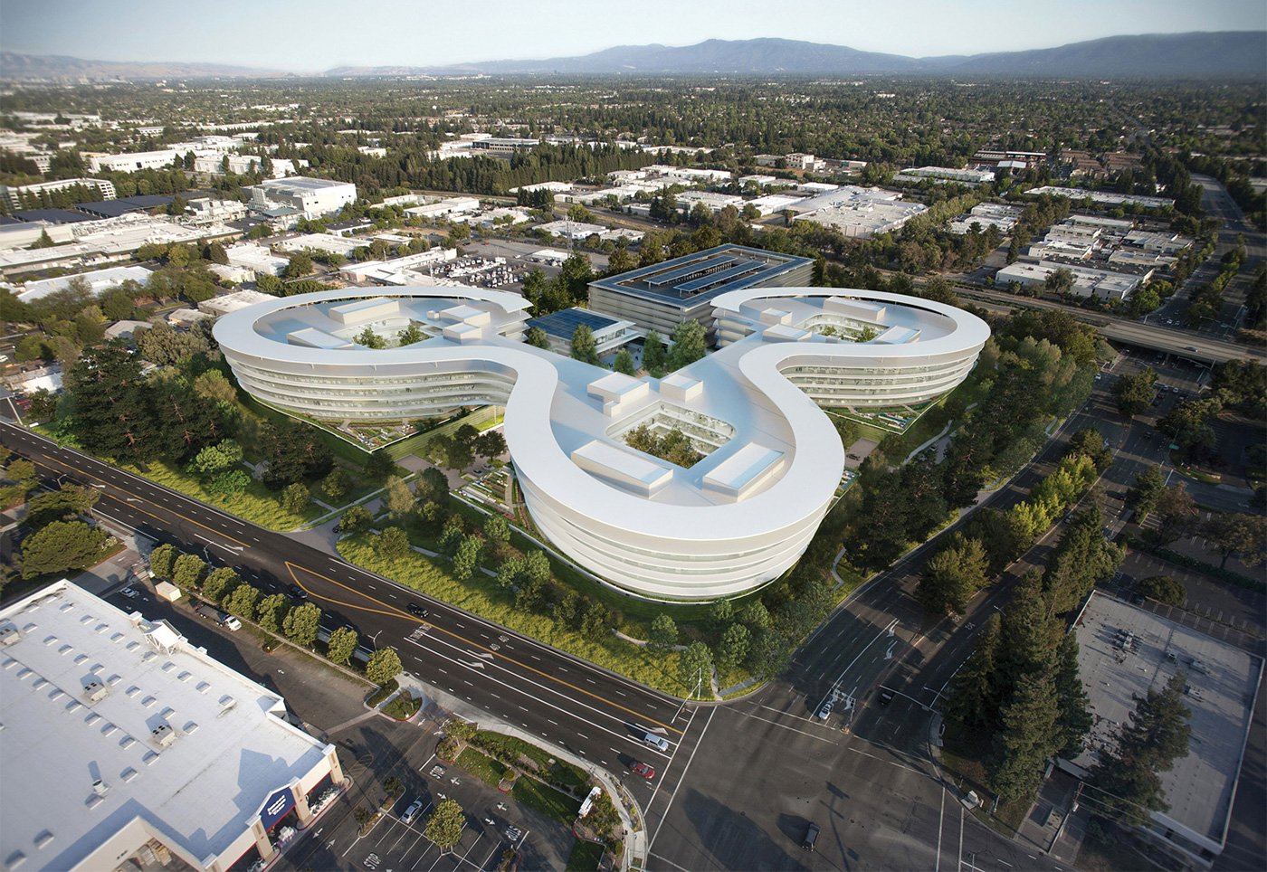 Silicon Valley corporate tech campus near Sunnyvale, the kind of operation that runs a large cafeteria and free-meal program