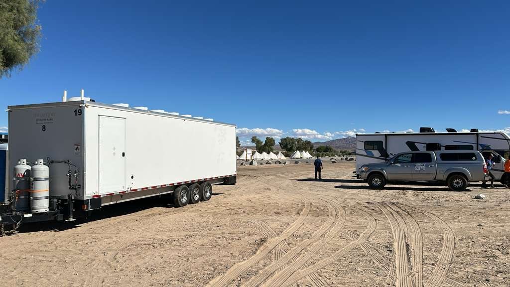 Interior of a KryoFridge freezer trailer showing food-safe insulated walls and stored product