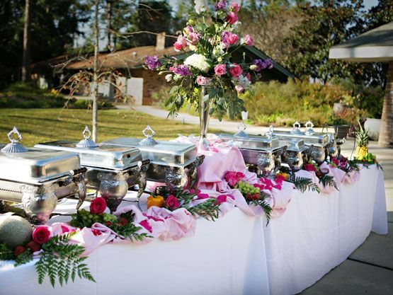 Outdoor catering setup at an Irvine event supported by a rented refrigeration trailer for cold storage