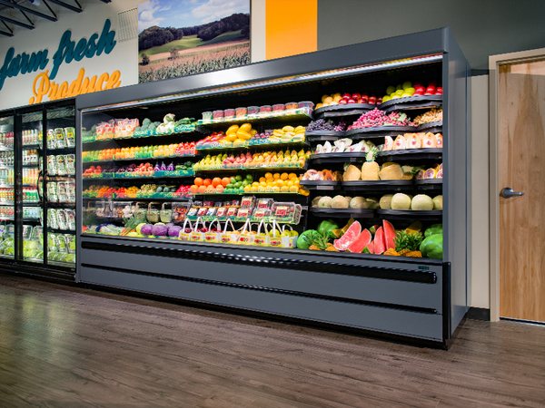 Refrigerated grocery cases representing backup refrigeration needs for DFW supermarkets