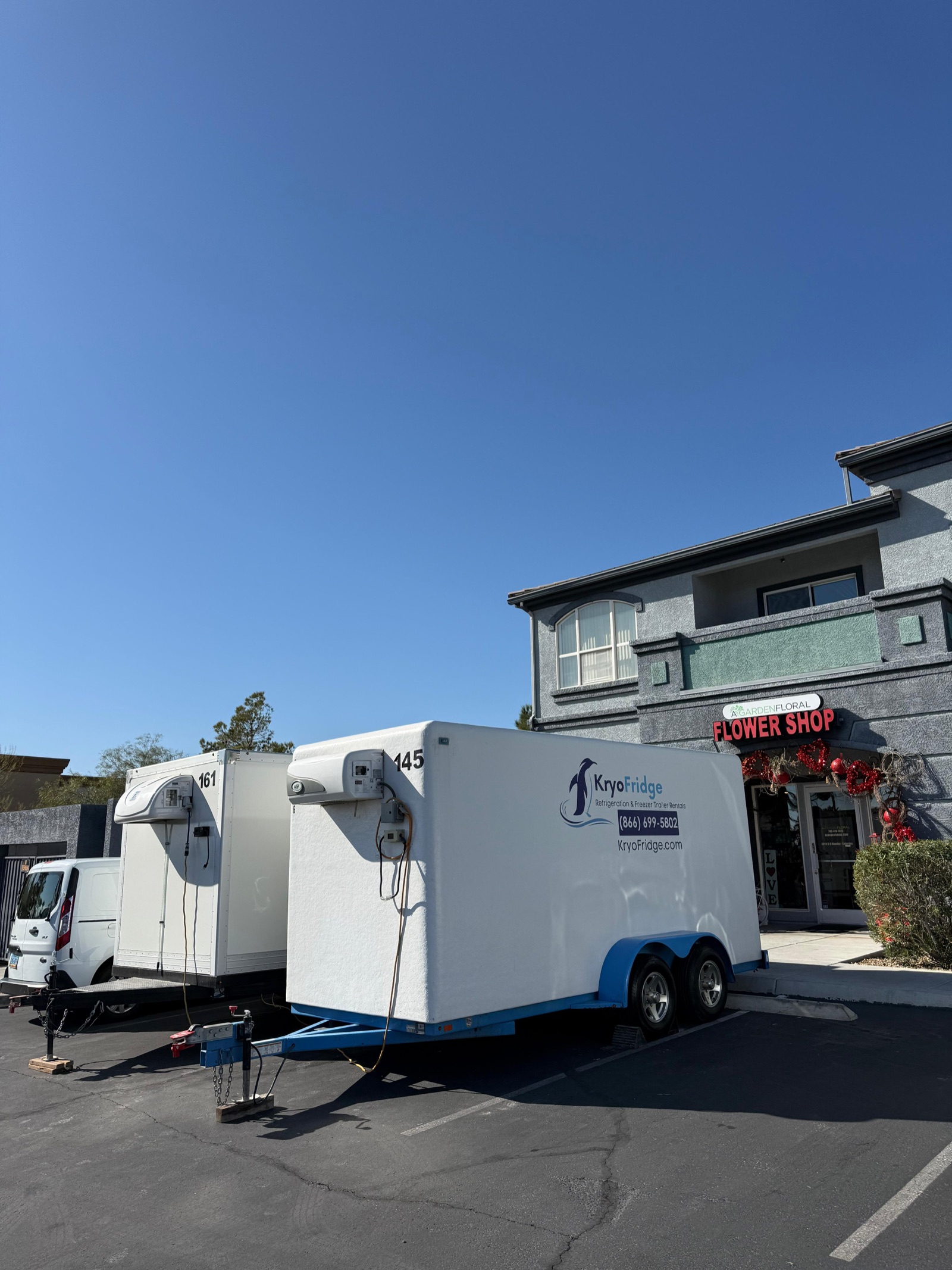 KryoFridge 16' Freezer Trailer set up for an outdoor event