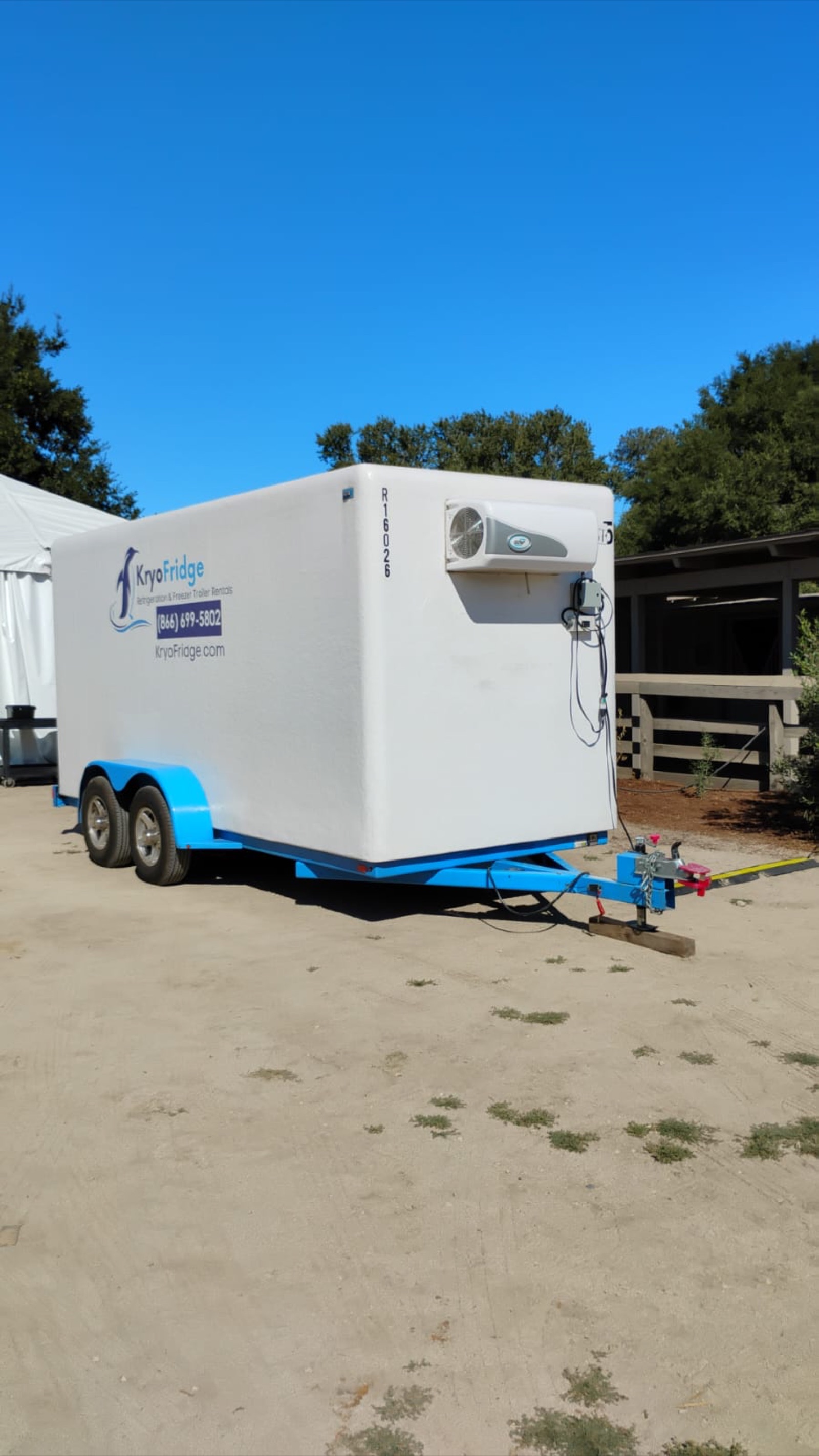 KryoFridge 16' Freezer Trailer on a working farm