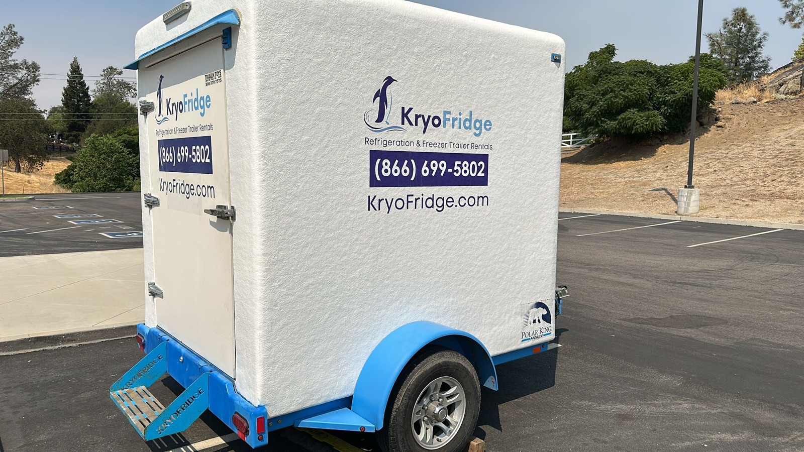 KryoFridge 8' Freezer Trailer set up for an outdoor event