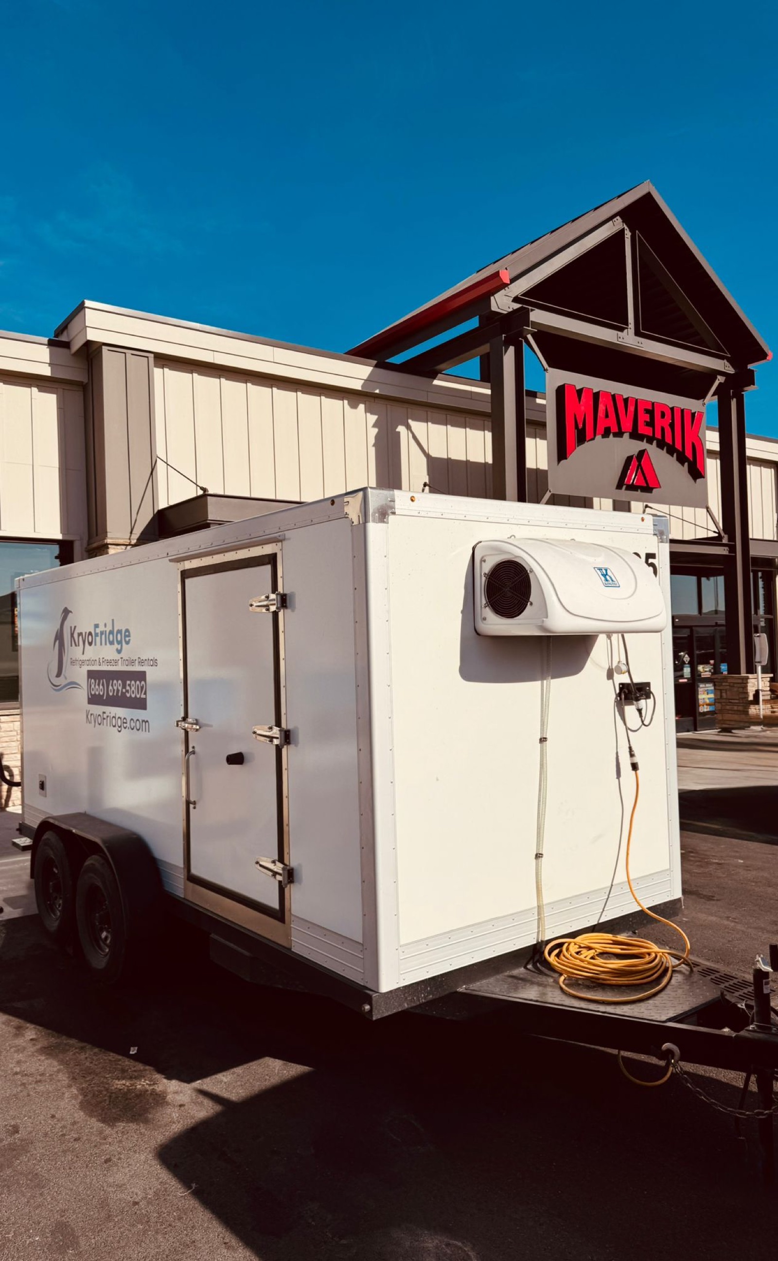 KryoFridge 8' Freezer Trailer set up for an outdoor event