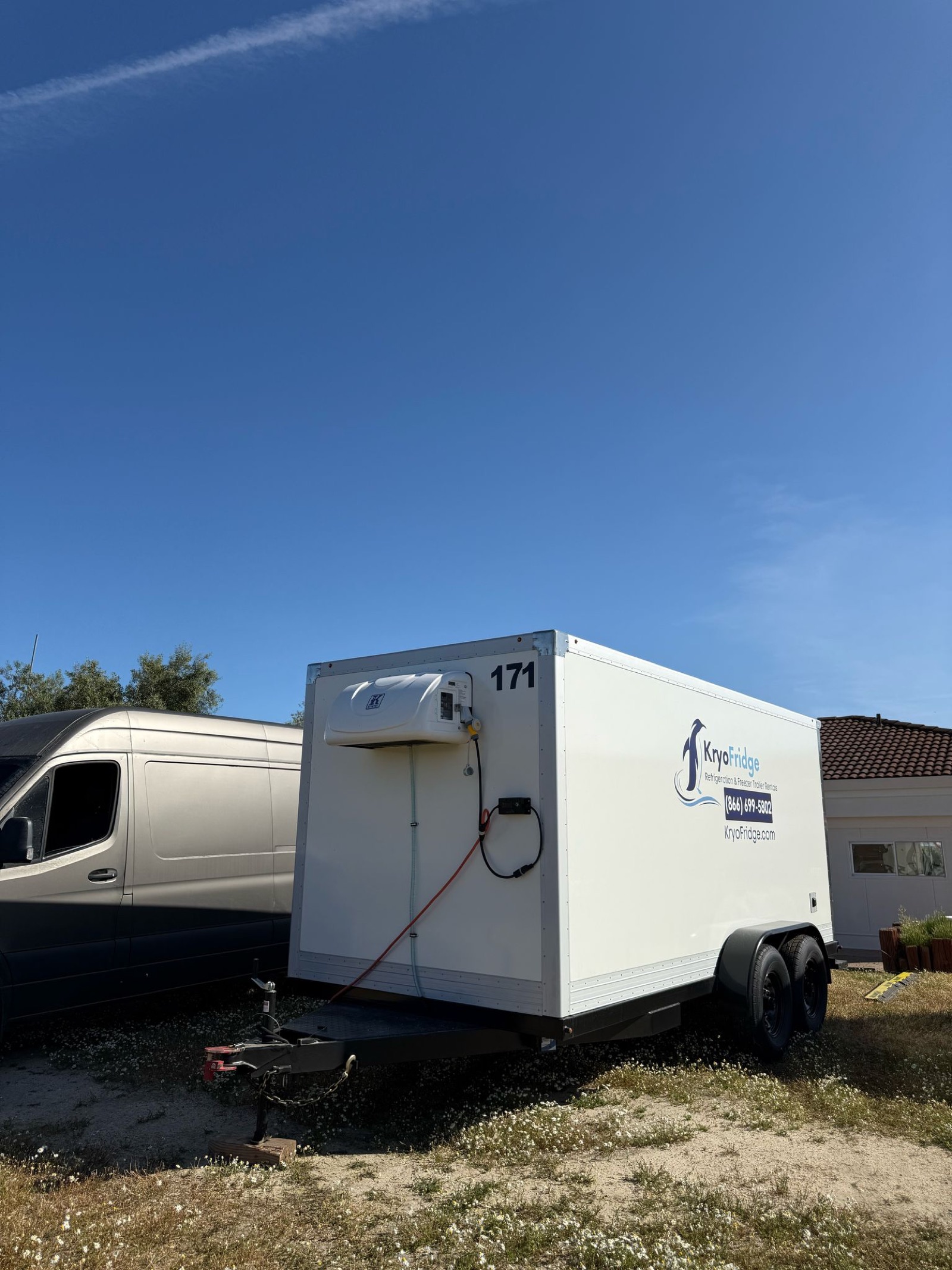 KryoFridge 8' Freezer Trailer set up for an outdoor event