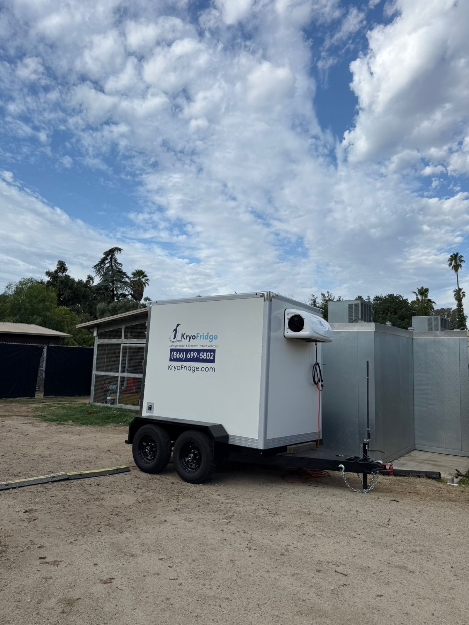 KryoFridge 9 Station Restroom Trailer on a working farm