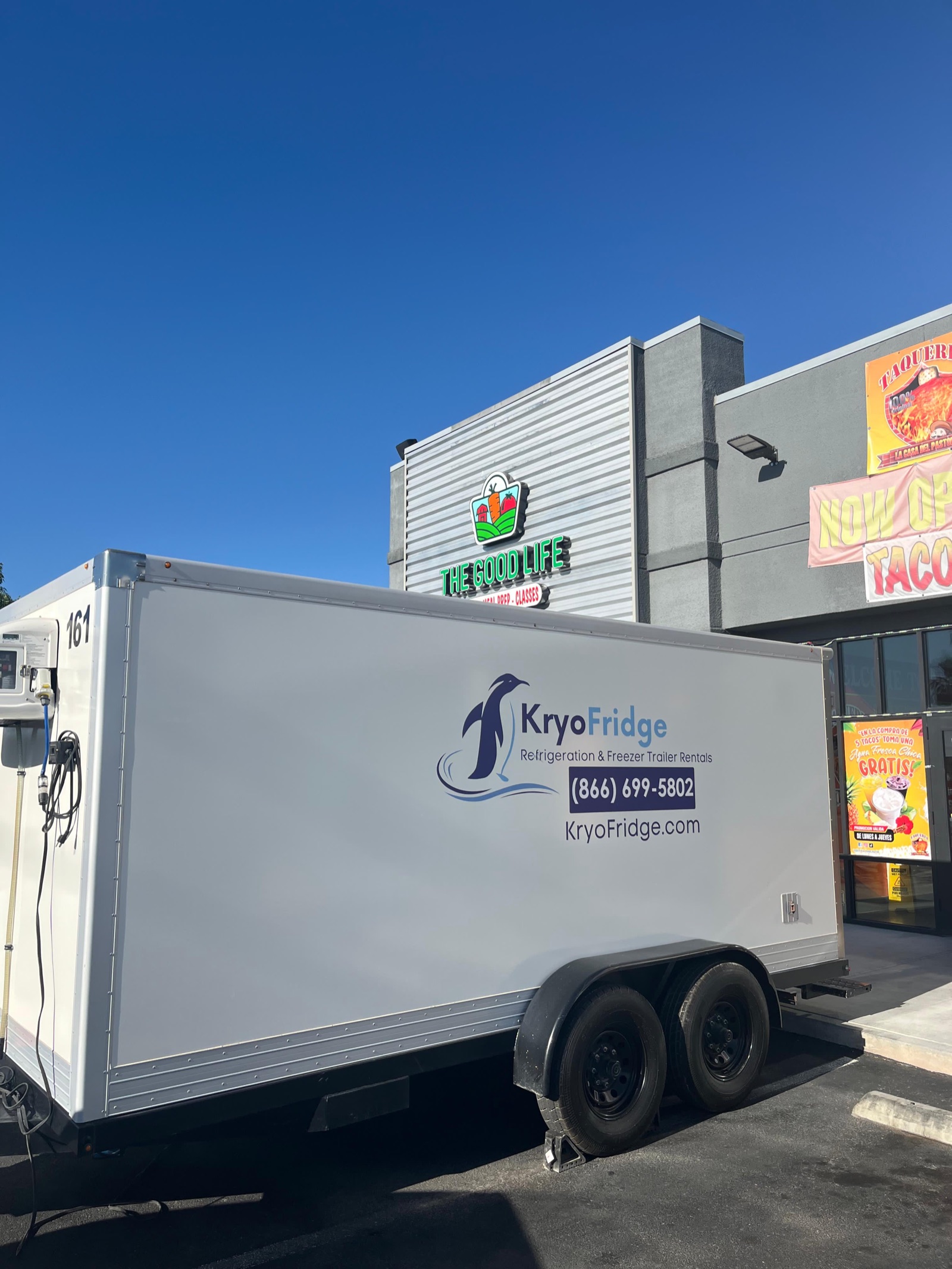 KryoFridge Refrigeration Trailer staged for delivery