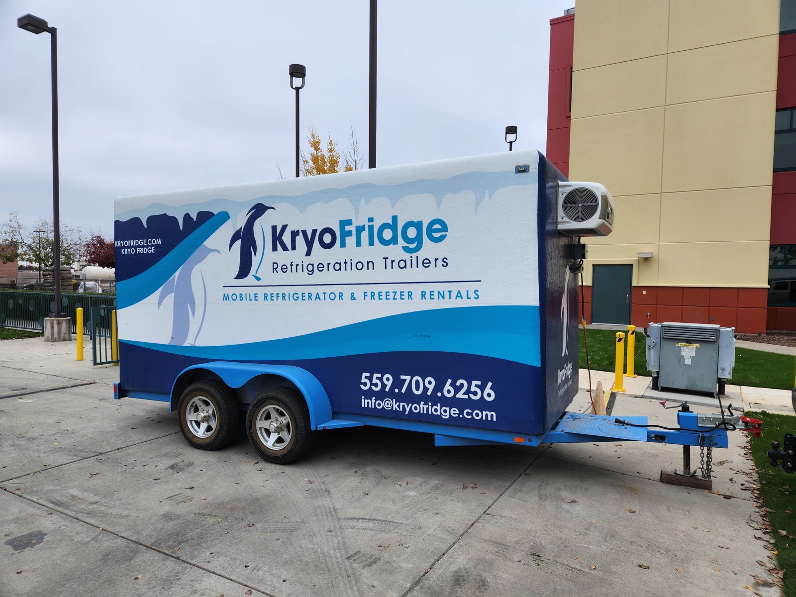 KryoFridge Refrigeration Trailer staged for delivery