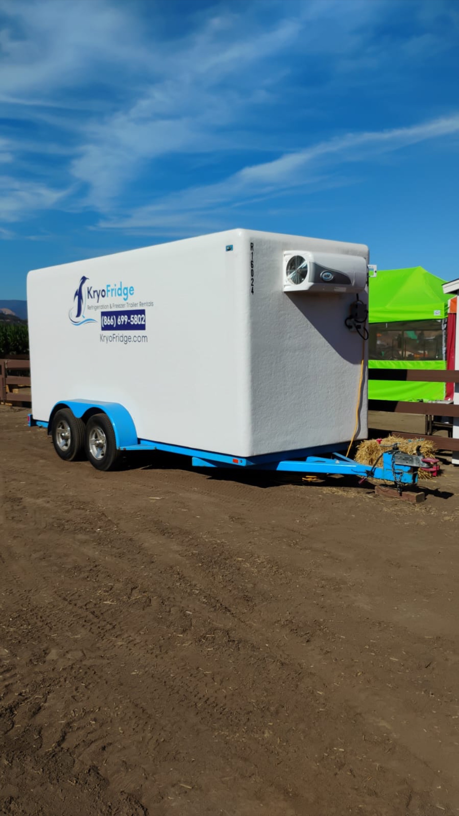 KryoFridge Refrigeration Trailer on a working farm