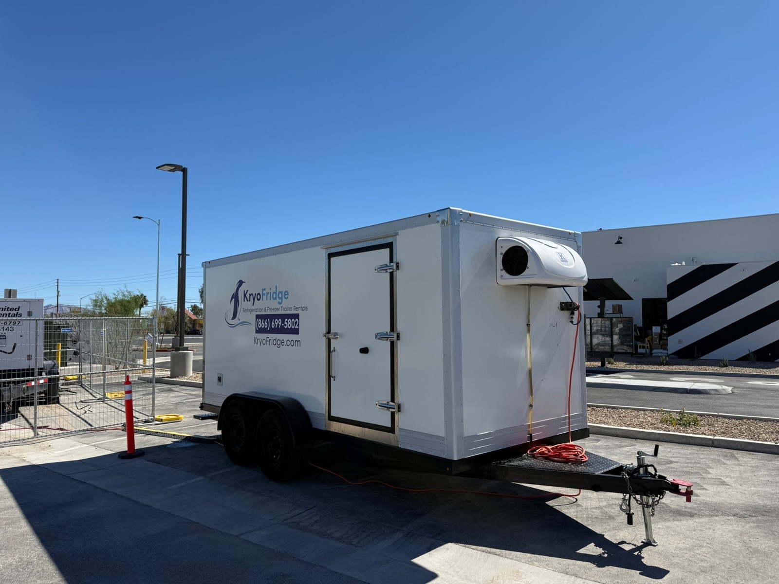 KryoFridge Refrigeration Trailer set up for an outdoor event