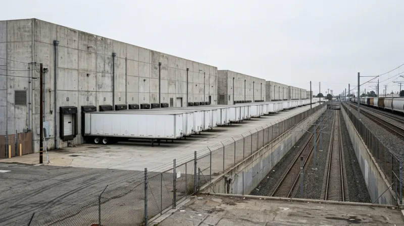 The Alameda Street industrial belt, Compton freezer trailer service area