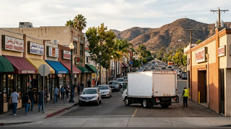 Downtown El Cajon and Main Street, El Cajon freezer trailer service area