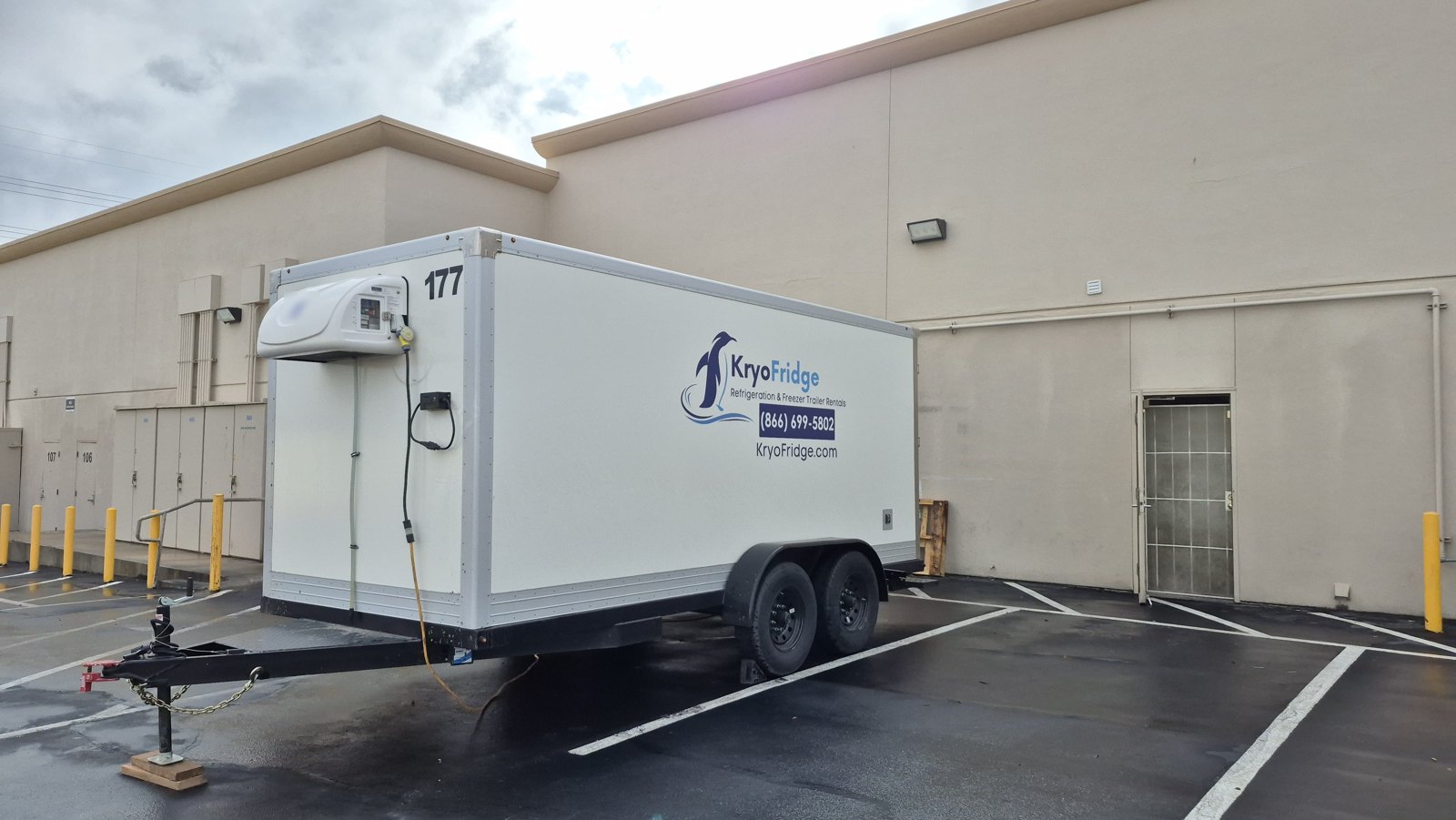 KryoFridge freezer trailer staged for a Nevada delivery