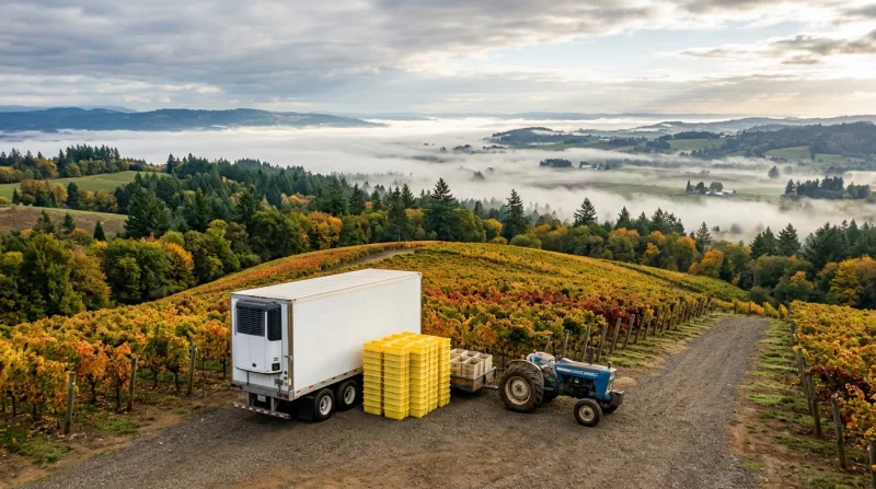 Yamhill County wine country, Oregon freezer trailer service area
