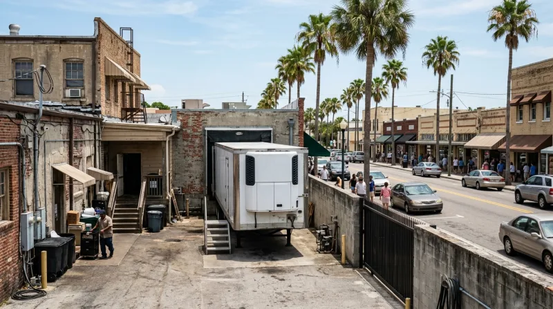 Downtown Palmdale and Palmdale Boulevard, Palmdale freezer trailer service area