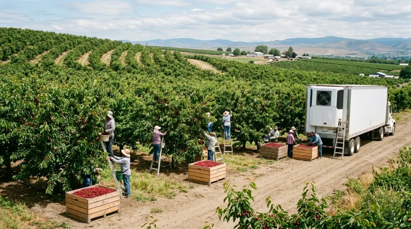 Leona Valley, Acton and the cherry orchards, Palmdale freezer trailer service area