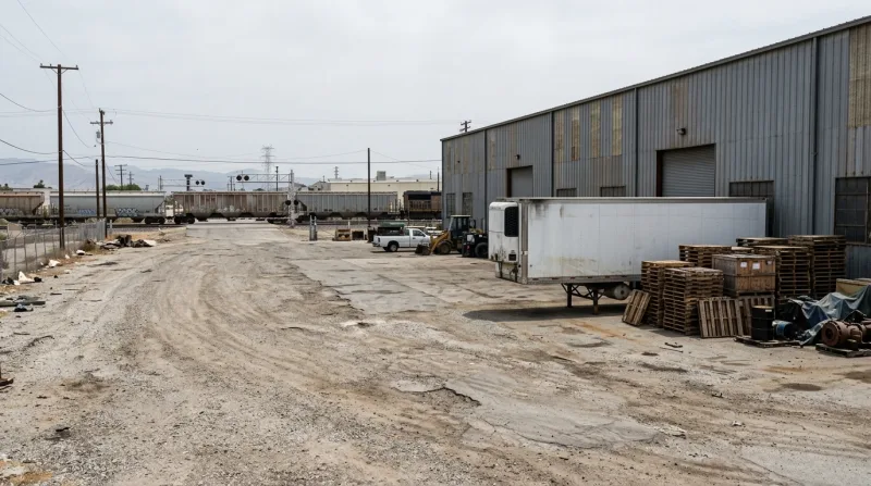 South Rialto and the Bloomington Edge, Rialto freezer trailer service area