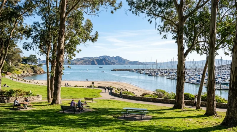 Coyote Point and the marina, San Mateo freezer trailer service area