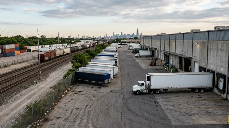 Rayo Avenue and the Alameda rail corridor, South Gate freezer trailer service area