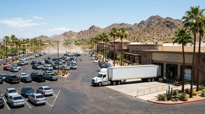Tempe Marketplace and North Tempe, Tempe freezer trailer service area