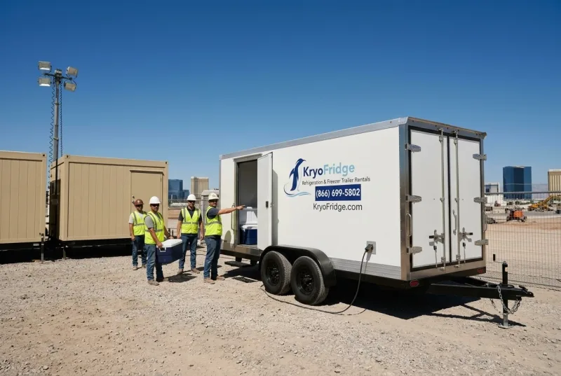 A road-ready KryoFridge freezer trailer supporting Construction and turnaround crews in Washington