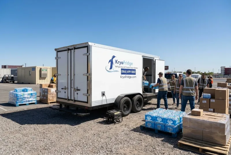 A road-ready KryoFridge refrigeration trailer on a national account job around Washington