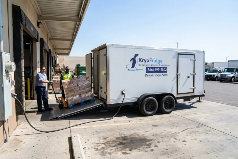 A KryoFridge freezer trailer staged for a national account near Washington
