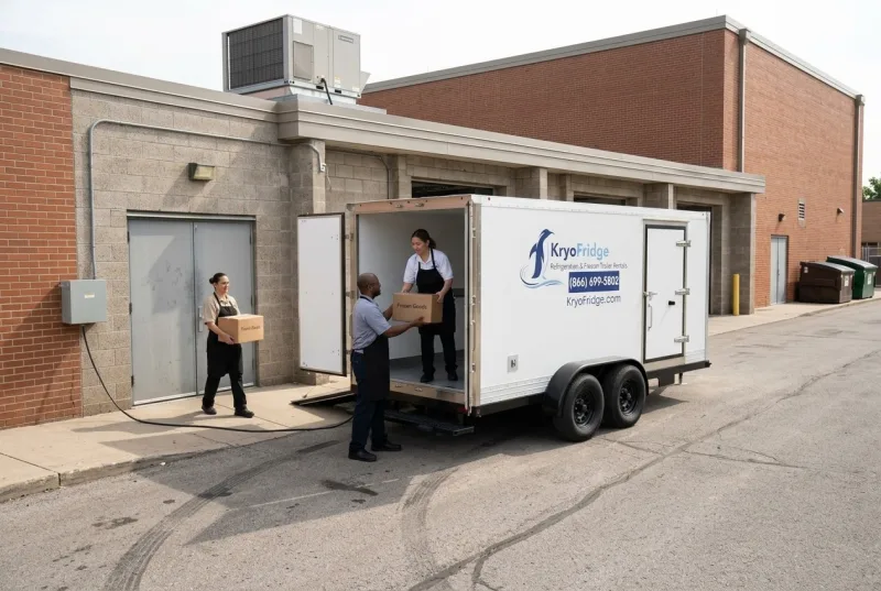 A pre-cooled KryoFridge refrigerated trailer supporting Institutional and food bank storage in Oregon