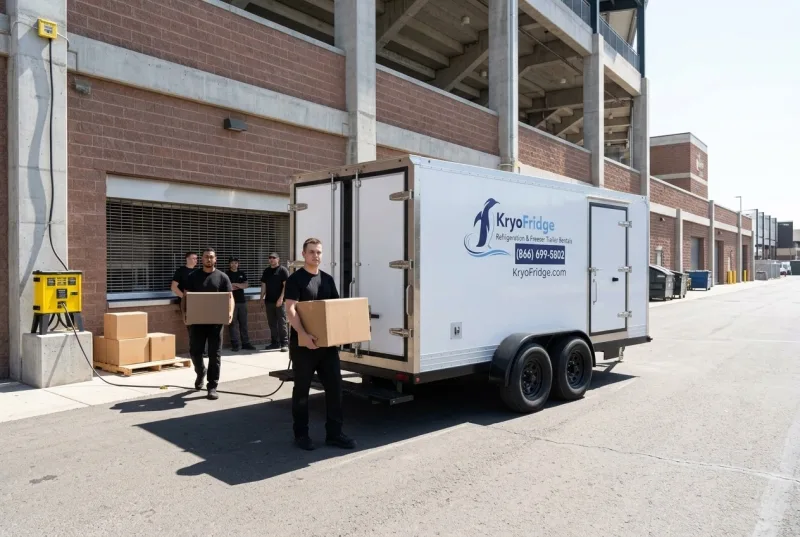A KryoFridge cold storage trailer staged for a national account near Tempe