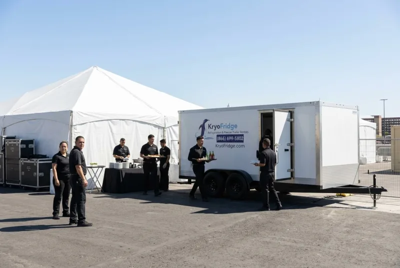 A pre-cooled KryoFridge cold chain trailer supporting Cruise, hotel and banquet surges in Washington