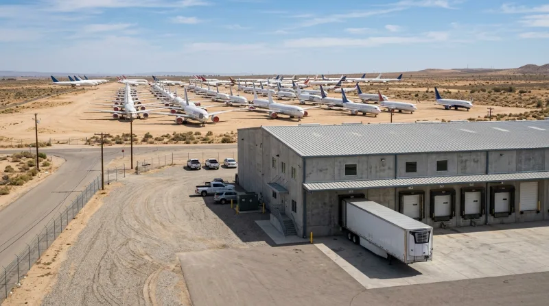 Southern California Logistics Airport and Mojave Drive, Victorville freezer trailer service area