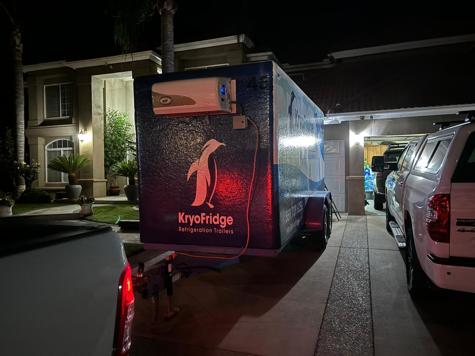 A road-ready KryoFridge dual-purpose freezer and refrigerated trailer on the Goodyear routes our guides are written from