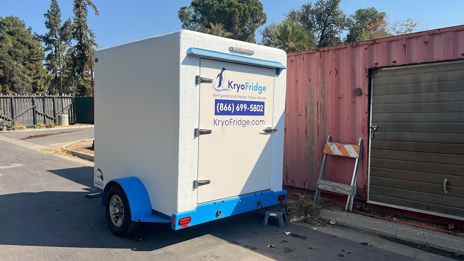 Holiday stock for grocery stores cold-storage work handled by a KryoFridge portable refrigeration unit in Tracy