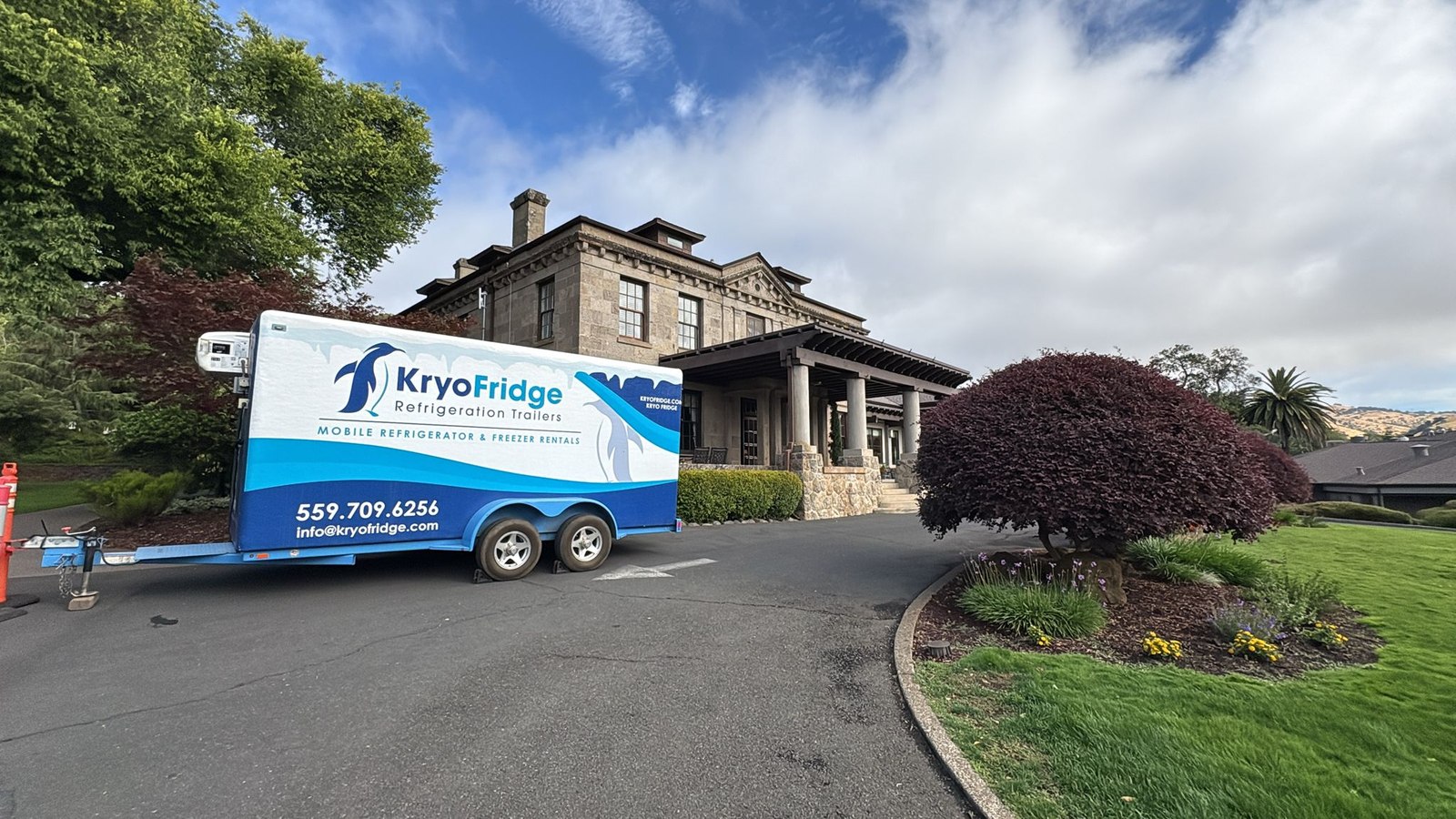 A road-ready rental portable refrigeration unit from the KryoFridge fleet serving McAllen