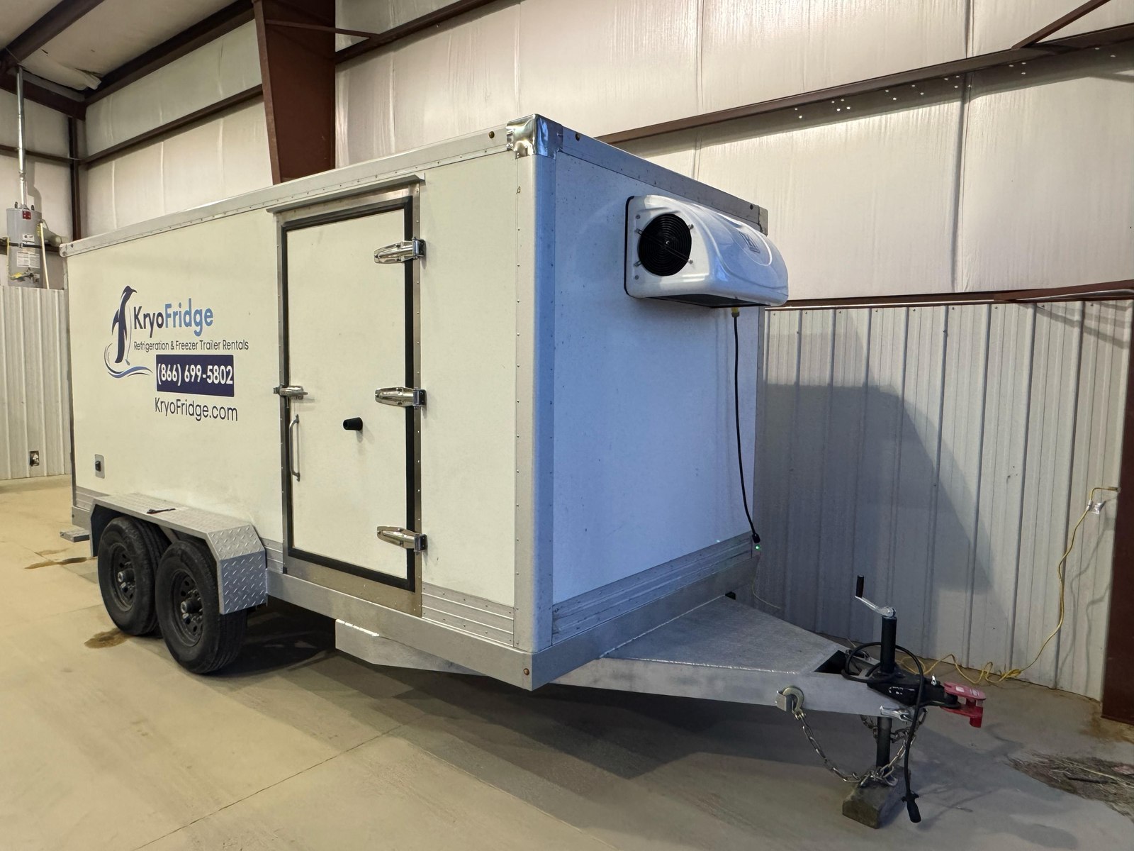 A spotless KryoFridge refrigerated trailer on the Pasadena routes our guides are written from