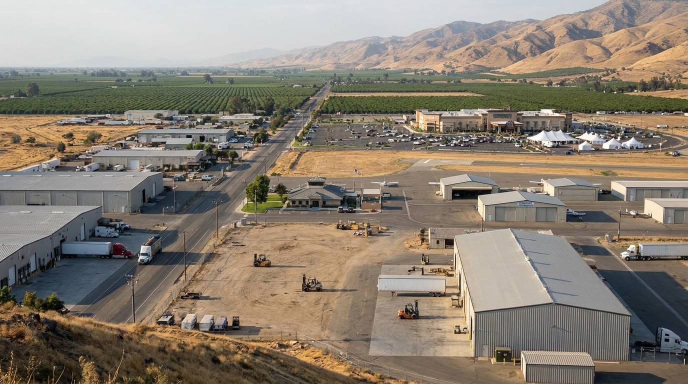 Airport industrial district, Porterville freezer trailer service area