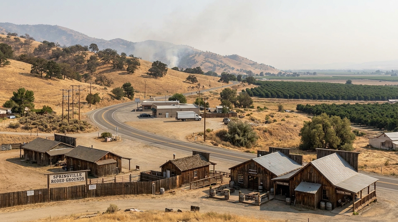 Springville and the Highway 190 foothills, Porterville freezer trailer service area