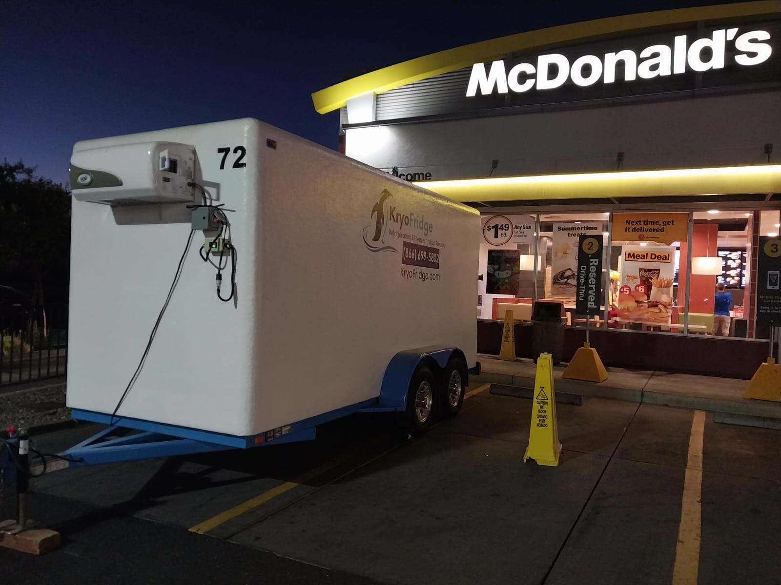 KryoFridge cold-storage unit delivered to McDonald's
