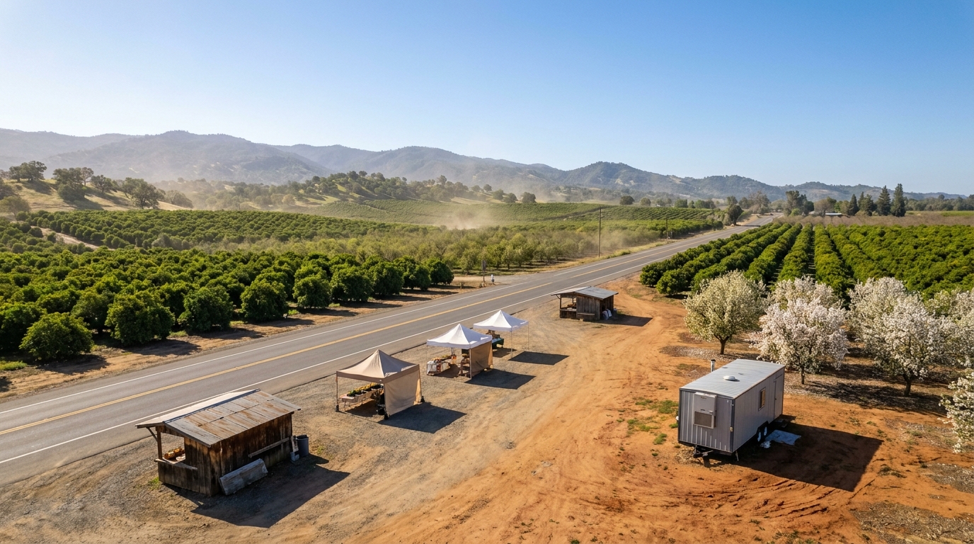 Centerville and Minkler, Sanger freezer trailer service area